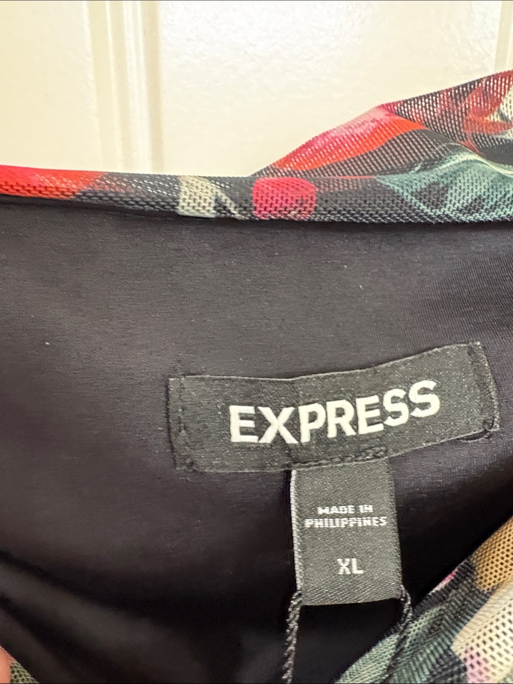 NWT Express Strapless Ruched Tube Floral Dress in Black Pink & Peach Flowers - Picture 6 of 11